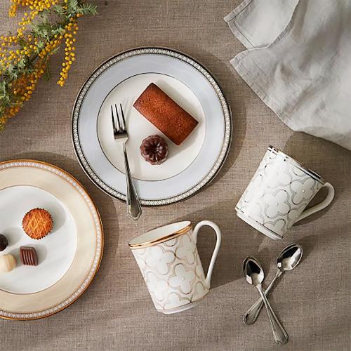 Тарелка закусочная 22 см Noritake Trefolio Gold бежевая