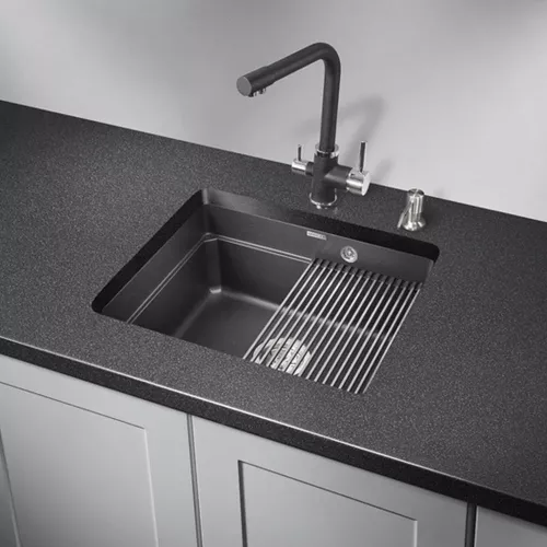 Кухонная мойка 45 см Granula Kitchen Space 5501U чёрный - 2 фото