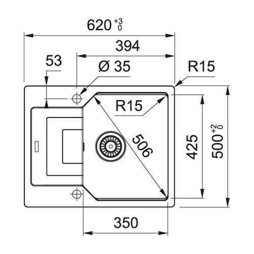 Кухонная мойка 62 см Franke Urban UBG 611-62 графит - 3 фото