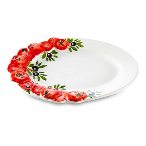 Сервировочное блюдо 22х14 см Edelweiss Томаты и оливки белое