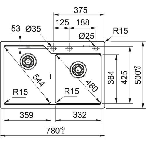 Кухонная мойка 78 см Franke Urban UBG 620-78 черный матовый - 2 фото