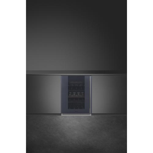 Встраиваемый винный шкаф на 38 бутылок SMEG Linea CVI138LG серый