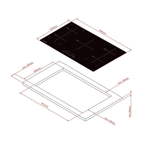 Индукционная варочная панель 90 см Kuppersberg High-Tech ICS 905 черная