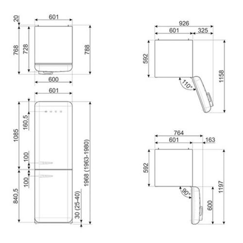 Холодильник двухкамерный 197х60 см Smeg 50's Style FAB32RPK5 розовый - 3 фото