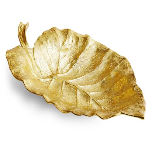 Сервировочное блюдо 53х33 см Michael New Leaves золотое