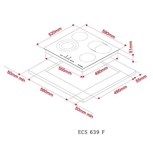 Электрическая варочная панель 59 см Kuppersberg High-Tech ECS 639 F черная