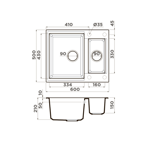 Кухонная мойка 60 см Omoikiri Solidity Sakaime 60-2-WH белая - 2 фото