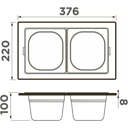 Контейнер для мойки 22х37,6 см 13 л Omoikiri DC-04-2-IN нержавеющая сталь