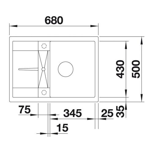 Кухонная мойка 68 см Blanco Metra 45 S Compact черная - 5 фото