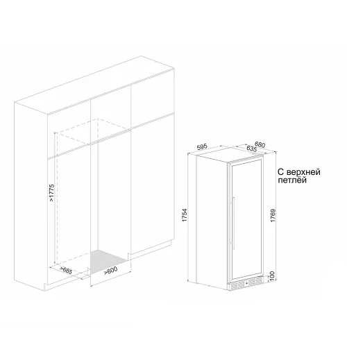 Винный шкаф Meyvel на 186 бутылок Meyvel MV171-KBT1 черный