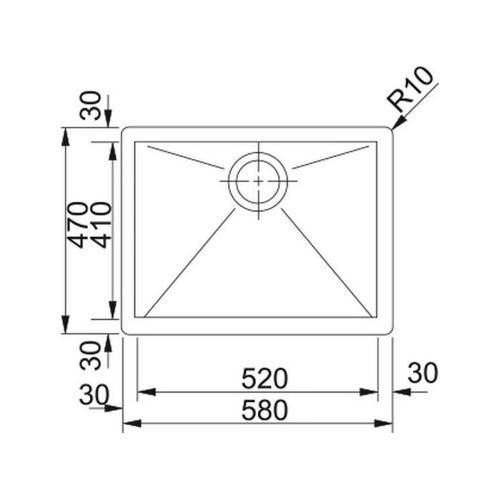 Кухонная мойка 58 см Franke PPX 210-58 нержавеющая cталь