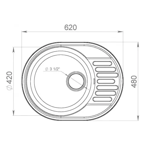 Кухонная мойка 62 см Lex Orta 620 Sand бежевая - 2 фото