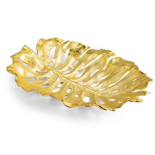 Сервировочное блюдо 57х41х11 см Michael Aram New Leaves золотое
