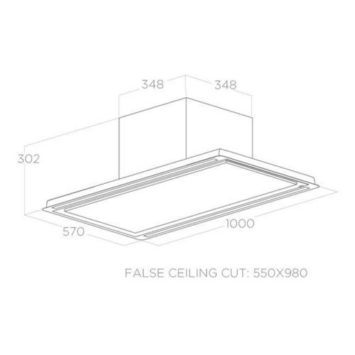 Встраиваемая вытяжка 100 см Elica Ceiling Hilight Glass H30 WH/A/100 белая