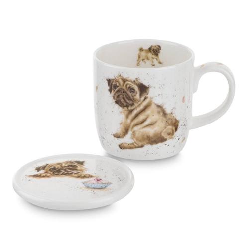Кружка с подставкой Любимый мопс 310 мл Royal Worcester Забавная фауна