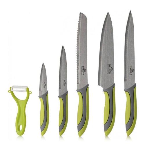 Набор кухонных ножей Walmer Vegan 6 пр зеленый