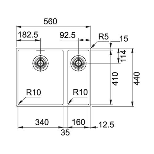 Кухонная мойка 56 см Franke Sirius SID 160 серая