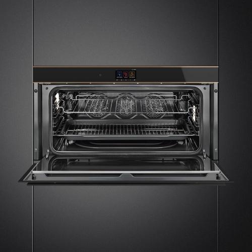 Многофункциональный духовой шкаф 90 см Smeg Dolce Stil Novo SFPR9604NR черный