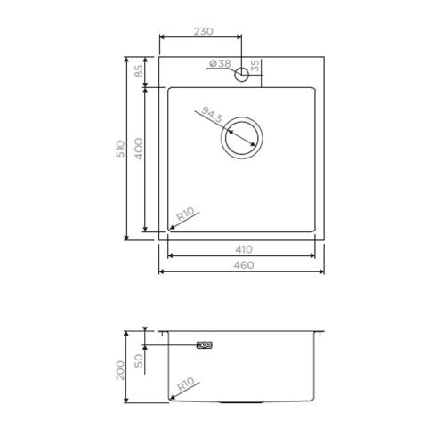 Кухонная мойка 46 см Omoikiri New Day Akisame 46-GB графит - 2 фото