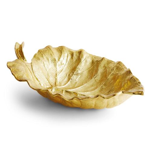 Сервировочное блюдо 53х33 см Michael New Leaves золотое