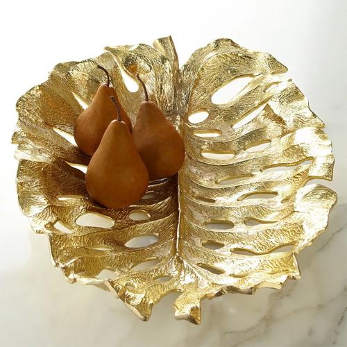 Сервировочное блюдо 57х41х11 см Michael Aram New Leaves золотое