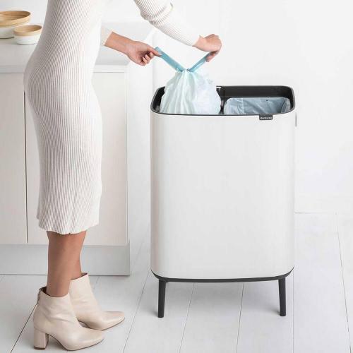 Мусорный бак 2x30 л Brabantia Bo Touch Bin Hi белый