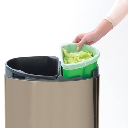 Мусорный бак 10+23 л Brabantia Touch Bin платиновый