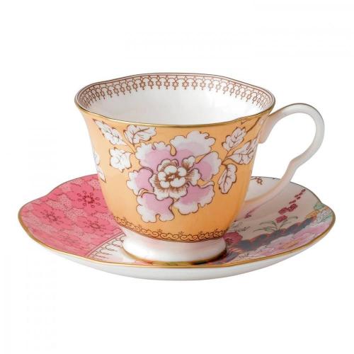 Чайная пара 180 мл Wedgwood Butterfly Bloom желтая