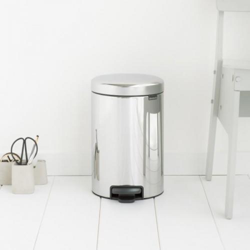 Ведро для мусора с педалью 12л Brabantia NewIcon нерж. сталь