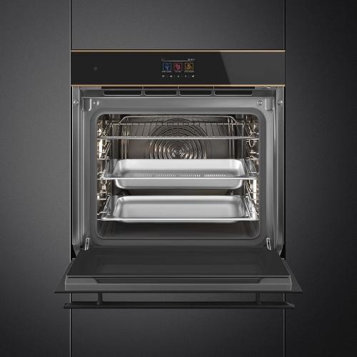 Духовой шкаф с паром 59,2х59,7 см Smeg Dolce Stil Novo SO6604S4PNR черный