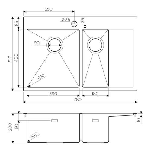 Кухонная мойка 78 см Omoikiri New Day Akisame 78-2-LG-L светлое золото