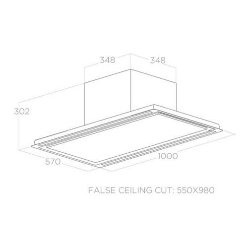 Встраиваемая вытяжка 100 см Elica Ceiling Hilight-X H30 IX/A/100 нержавеющая сталь