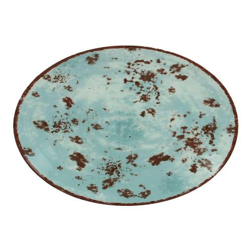 Тарелка RAK Porcelain Peppery овальная плоская 36*27 см, голубой цвет