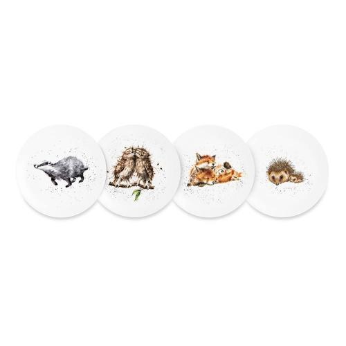 Набор закусочных тарелок Royal Worcester Забавная фауна белый 4 пр