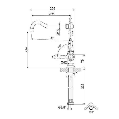 Смеситель Smeg Coloniale MIR6NS-1 никель - 3 фото