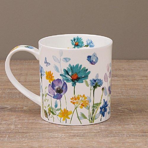 Кружка 350 мл Dunoon Orkney Floral Shimmer голубая
