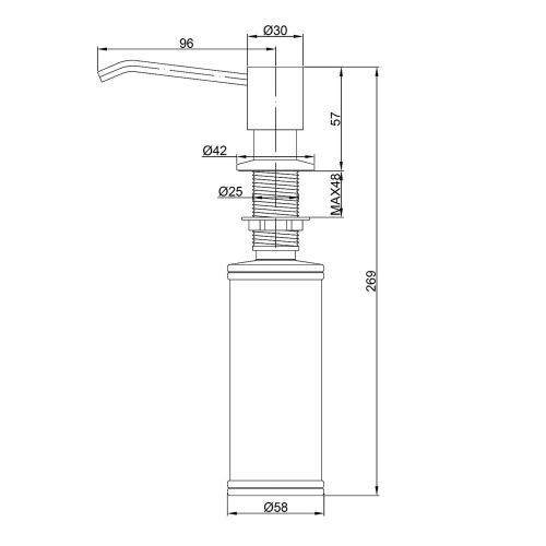 Дозатор 350 мл Paulmark Rein Basis 418 черный