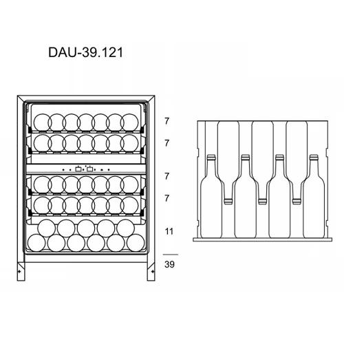 Встраиваемый винный шкаф на 39 бутылок Dunavox Flow DAUF-39.121DB черный