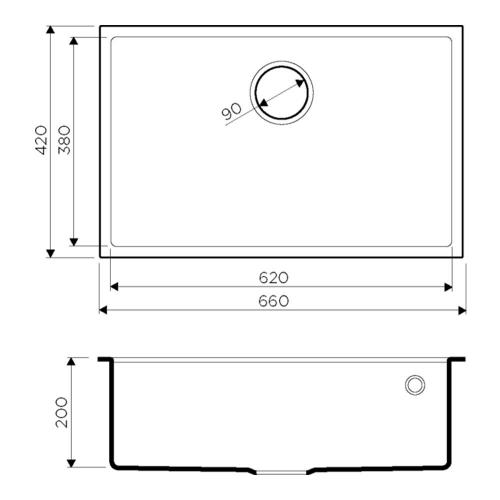 Кухонная мойка 66 см Omoikiri Solidity Tedori 66-U-BL черная - 2 фото