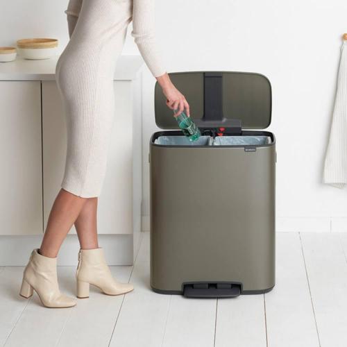 Мусорный бак с педалью 30+30 л Brabantia Bo Pedal Bin платиновый