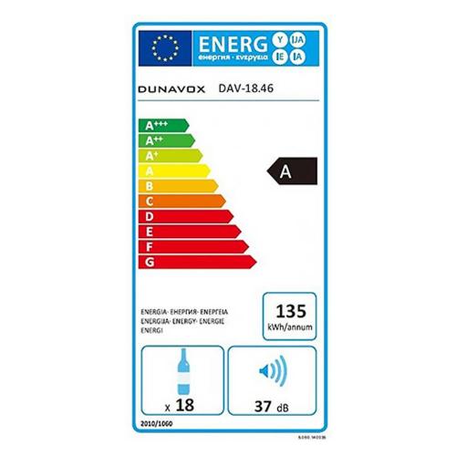Встраиваемый винный шкаф на 18 бутылок Dunavox Glance DAVG-18.46B.TO черный