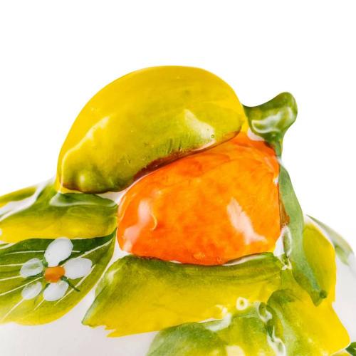 Сахарница с крышкой 10 см Edelweiss Лимоны и апельсины белая