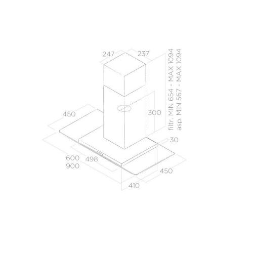 Пристенная вытяжка Elica Flat Glass IX/A/90