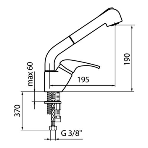 Смеситель Webert Mare (pull-out) granit белый - 2 фото