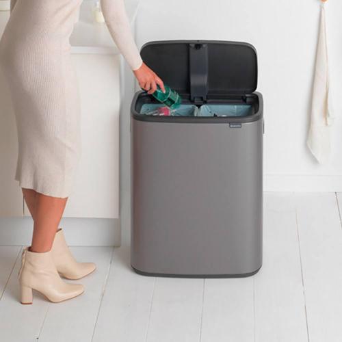 Мусорный бак 2x30 л Brabantia Bo Touch Bin серый