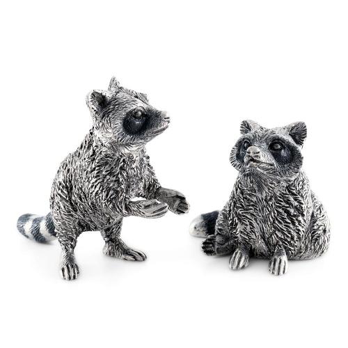 Набор для соли и перца Еноты 10,2 см Vagabond House Woodland Creatures 2 пр оловянный