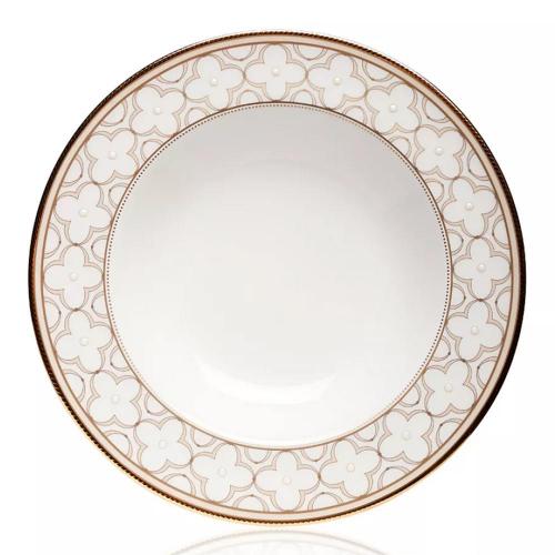 Тарелка суповая 22 см 300 мл Noritake Trefolio Gold белая