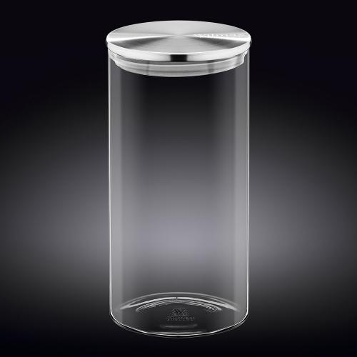 Банка с крышкой стеклянная 10х20,5 см 1,3 л Wilmax Thermo Glass прозрачная