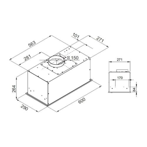 Встраиваемая вытяжка 60 см Kuppersberg Hi-Tech Ibox 60 W белая