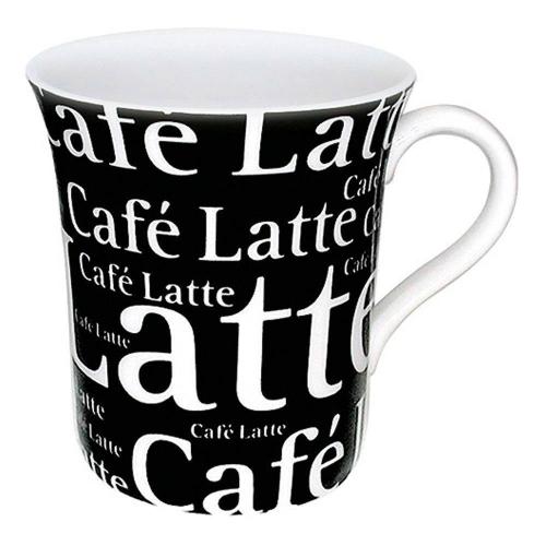 Кружка Café Latte 410 мл Koenitz Coffee-Tea-Chocolate Writing on черная